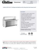 Coldline CBT72-SG 72" Refrigerated Employee Service Salad Bar with Cutting Board and Angled Sneeze Guard - Image 4