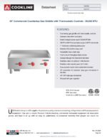 Cookline CGG-36T-HD 36" Commercial Countertop Gas Griddle with Thermostatic Controls - 90,000 BTU - Image 6