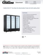 Coldline D3-B 74" Three Glass Door Merchandiser Freezer with LED Lighting, Black - Image 8