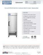 Evercool E-1FE 29" Solid Door Commercial Reach-In Freezer - Stainless Steel - Image 6