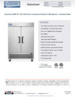 Evercool E-2RE 54" Two Solid Door Commercial Reach-In Refrigerator - Stainless Steel - Image 6