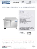 Evercool EMP48 48" Mega Top Refrigerated Sandwich Prep Table with Cutting Board and 18 Food Pans - Image 6
