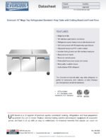 Evercool EMP72 72" Mega Top Refrigerated Sandwich Prep Table with Cutting Board and 30 Food Pans - Image 7