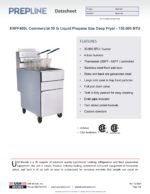 Prepline ENFF400L Commercial 50 lb Liquid Propane Gas Deep Fryer - 120,000 BTU - Image 2