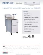 Prepline ENFF400N Commercial 50 lb Natural Gas Deep Fryer - 120,000 BTU - Image 2
