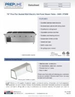 Prepline 74" Five Pan Sealed Well Electric Hot Food Steam Table with Sneeze Guard and Enclosed Base - 208/240V, 3750W - Image 9