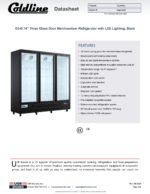 Coldline G3-B 74" Three Glass Door Merchandiser Refrigerator with LED Lighting, Black - Image 8
