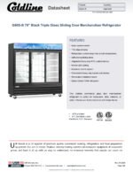 Coldline G80S-B 78" Three Glass Sliding Door Merchandiser Refrigerator with LED Lighting, Black - Image 8
