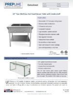 Prepline 32" Two Well Gas Hot Food Steam Table with Lighted Sneeze Guard and Undershelf - Image 6