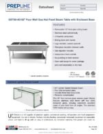 Prepline 60" Four Well Gas Hot Food Steam Table with Lighted Sneeze Guard and Undershelf - Image 7