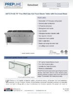Prepline 74" Five Pan Sealed Well Gas Hot Food Steam Table with Lighted Sneeze Guard and Sliding Doors - Image 8