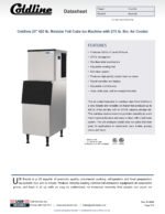 Coldline ICE400M-FA-B275-22 Modular Full Cube Ice Machine with 275 lb. Bin, Air Cooled - Image 3