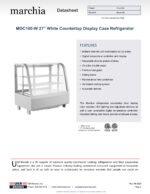 Marchia MDC100-W 27" White Countertop Refrigerated Curved Glass Bakery Display Case with LED Lighting - Image 8