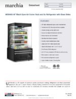 Marchia MDS48G 48" Black Open Air Cooler Grab and Go Refrigerator with Glass Sides - Image 4