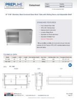 Prepline PC-1860 18"D x 60"L Stainless Steel Enclosed Base Work Table with Sliding Doors and Adjustable Shelf - Image 4