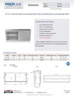Prepline PC-1872 18"D x 72"L Stainless Steel Enclosed Base Work Table with Sliding Doors and Adjustable Shelf - Image 4