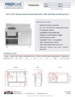 Prepline 24"D x 48"L Stainless Steel Enclosed Base Work Table with Sink and Sliding Doors - Image 9