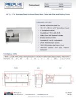 Prepline 24"D x 72"L Stainless Steel Enclosed Base Work Table with Sink and Sliding Doors - Image 9