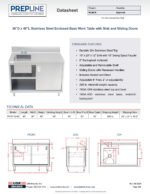 Prepline 30"D x 48"L Stainless Steel Enclosed Base Work Table with Sink and Sliding Doors - Image 9