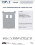 Prepline 30" x 84" Single Aluminum Swinging Service Traffic Door with 9" x 14" Window - Image 3