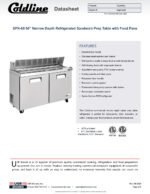 Coldline SPN-60 60" Narrow Depth Refrigerated Sandwich Prep Table with Cutting Board and 16 Food Pans - Image 9