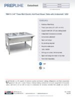 Prepline TBH11-3 44" Three Well Electric Hot Food Steam Table with Undershelf, 120V - Image 2
