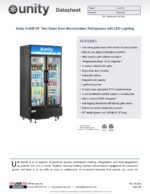 Unity U-40M 39" Two Glass Door Merchandiser Refrigerator with LED Lighting - Image 4