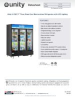 Unity U-72M 71" Three Glass Door Merchandiser Refrigerator with LED Lighting - Image 4