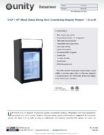 Unity U-CF1 18" Black Glass Swing Door Countertop Display Freezer with Top Lit Header - 1.8 cu ft. - Image 4