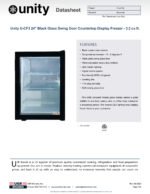 Unity U-CF3 24" Black Glass Swing Door Countertop Display Freezer - 3.5 cu ft. - Image 3
