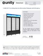Unity U-GM3-S 68" Three Sliding Glass Door Merchandiser Refrigerator with LED Lighting - Image 2