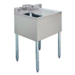 Prepline Stainless Steel 1 Bowl Underbar Hand Sink with Faucet and Right Drainboard- 24" x 18"