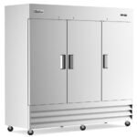 Coldline C-3RR 81" Three Solid Door Commercial Reach-In Refrigerator - Stainless Steel - Image 2