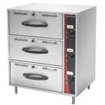 Cookline C-DW-3 Triple Freestanding Stainless Steel Drawer Warmer, 120V