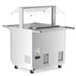 Coldline CBT-36-CSG 36" Stainless Steel Refrigerated Salad Bar, Buffet Table with Sneeze Guard, Tray Slide and Pan Cover - Image 5