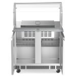 Coldline CBT-36-CSG 36" Stainless Steel Refrigerated Salad Bar, Buffet Table with Sneeze Guard, Tray Slide and Pan Cover - Image 3