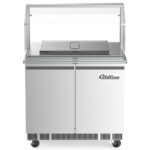 Coldline CBT-36-CSG 36" Stainless Steel Refrigerated Salad Bar, Buffet Table with Sneeze Guard, Tray Slide and Pan Cover - Image 2