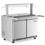 Coldline CBT-48-CSG 48" Stainless Steel Refrigerated Salad Bar, Buffet Table with Sneeze Guard, Tray Slide and Pan Cover - Image 2