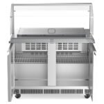 Coldline CBT-48-CSG 48" Stainless Steel Refrigerated Salad Bar, Buffet Table with Sneeze Guard, Tray Slide and Pan Cover - Image 4