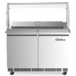 Coldline CBT-48-CSG 48" Stainless Steel Refrigerated Salad Bar, Buffet Table with Sneeze Guard, Tray Slide and Pan Cover - Image 3