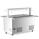 Coldline CBT-60-CSG 60" Stainless Steel Refrigerated Salad Bar, Buffet Table with Sneeze Guard, Tray Slide and Pan Cover - Image 6