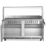 Coldline CBT-60-CSG 60" Stainless Steel Refrigerated Salad Bar, Buffet Table with Sneeze Guard, Tray Slide and Pan Cover - Image 4