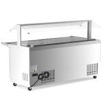 Coldline CBT-72-CSG 72" Stainless Steel Refrigerated Salad Bar, Buffet Table with Sneeze Guard, Tray Slide and Pan Cover - Image 5