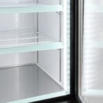 Coldline G53-B 53" Double Glass Swing Door Merchandiser Refrigerator with LED Lighting - Black - Image 6