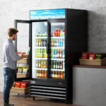 Coldline G48-B 48" Two Glass Door Merchandiser Refrigerator with LED Lighting - Black