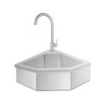 Prepline CHS-12 12" Stainless Steel Corner Hand Sink with Faucet