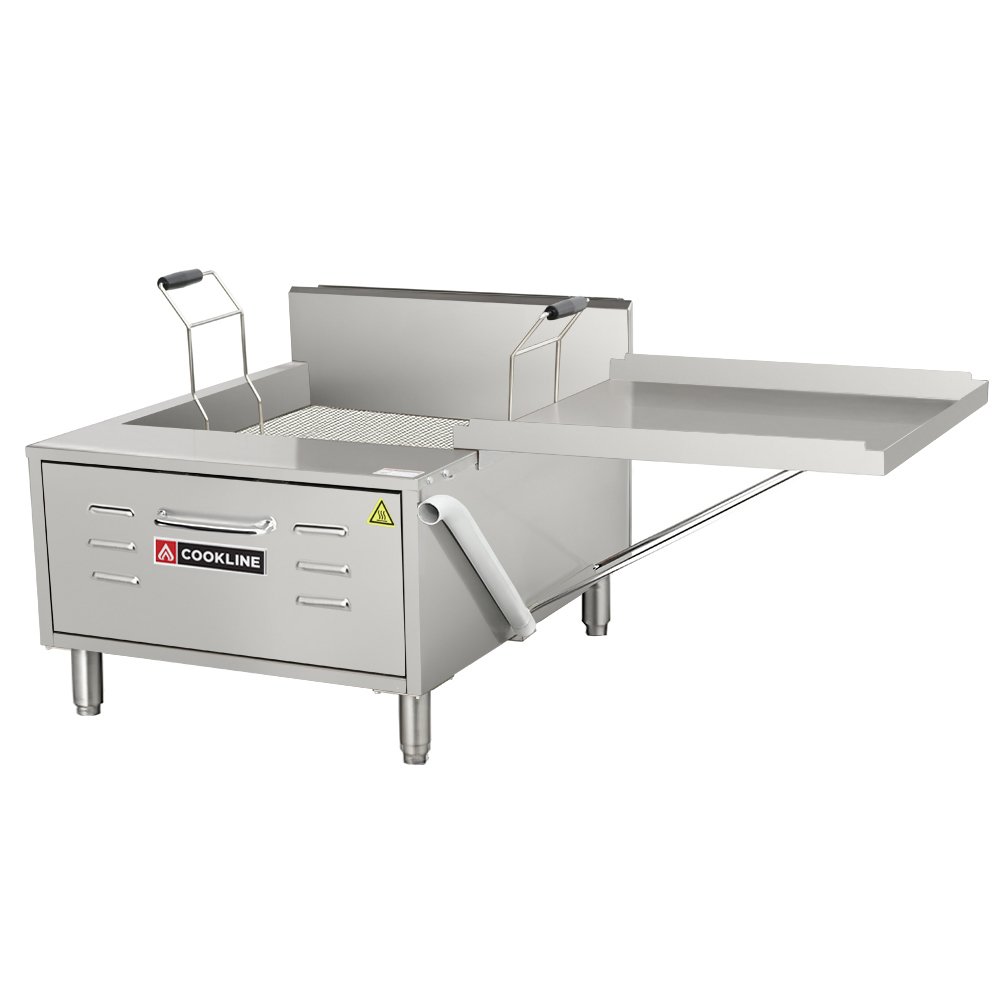 countertop-donut-fryer-funnel-fryer_1.jpg Cookline DOF-30 Commercial 30 lb. Gas Flat Bottom Countertop Donut Fryer - 50,000 BTU - Image 1