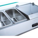 Coldline PDR-80W-SG 80" Two Door Refrigerated Pizza Prep Dough Retarder with Refrigerated Glass Topping Rail - Image 6