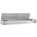 Coldline CTP80SS 80" Refrigerated Countertop Salad Bar, Stainless Steel Topping Rail, 9 Pans - Image 4