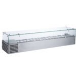 Coldline CTP80SG 80" Refrigerated Countertop Salad Bar, Glass Topping Rail, 9 Pans - Image 3